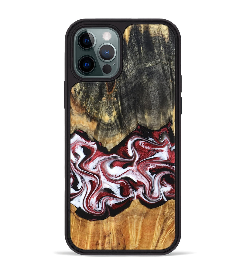 iPhone 12 Pro Max Wood Phone Case - Ericka (Red, 829223)