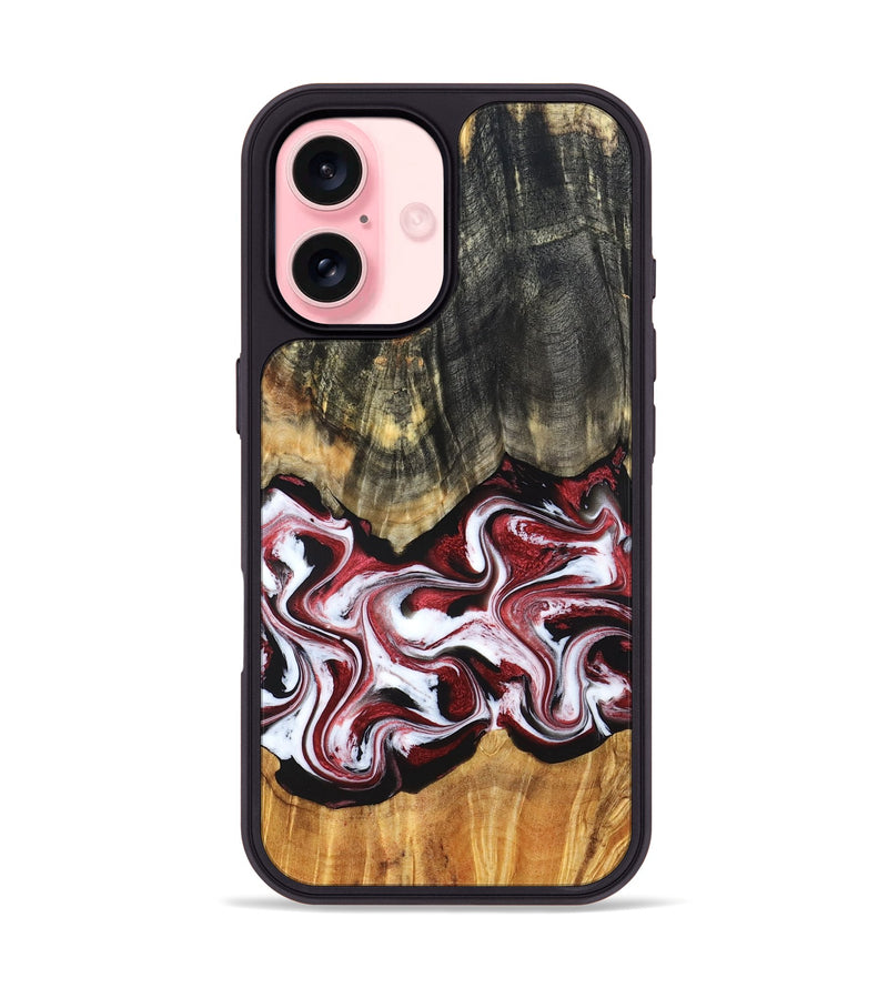 iPhone 16 Wood Phone Case - Ericka (Red, 829223)