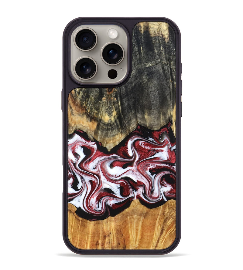 iPhone 16 Pro Max Wood Phone Case - Ericka (Red, 829223)
