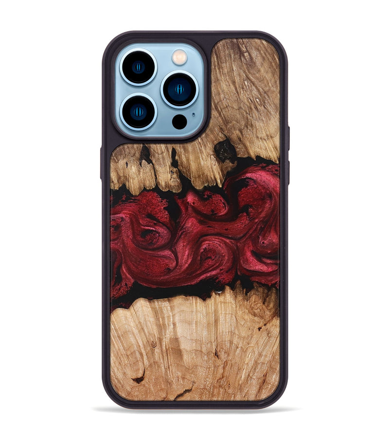 iPhone 14 Pro Max Wood Phone Case - Ciera (Red, 829226)