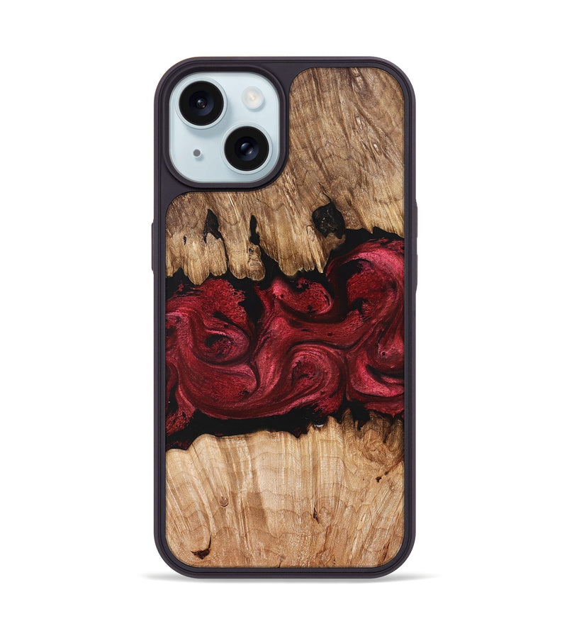 iPhone 15 Wood Phone Case - Ciera (Red, 829226)
