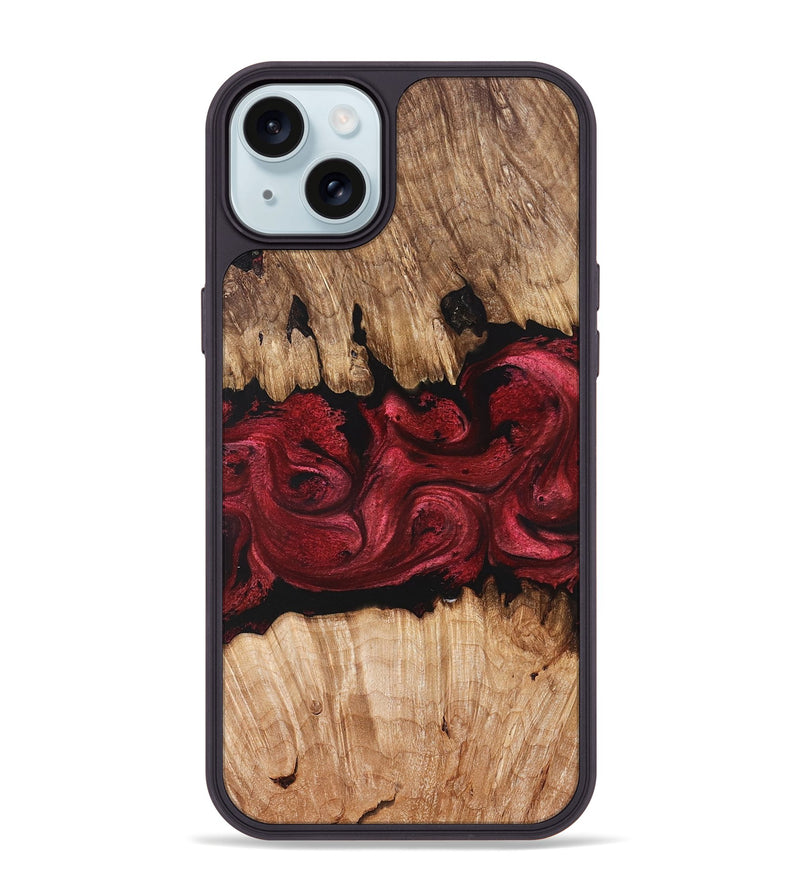 iPhone 15 Plus Wood Phone Case - Ciera (Red, 829226)