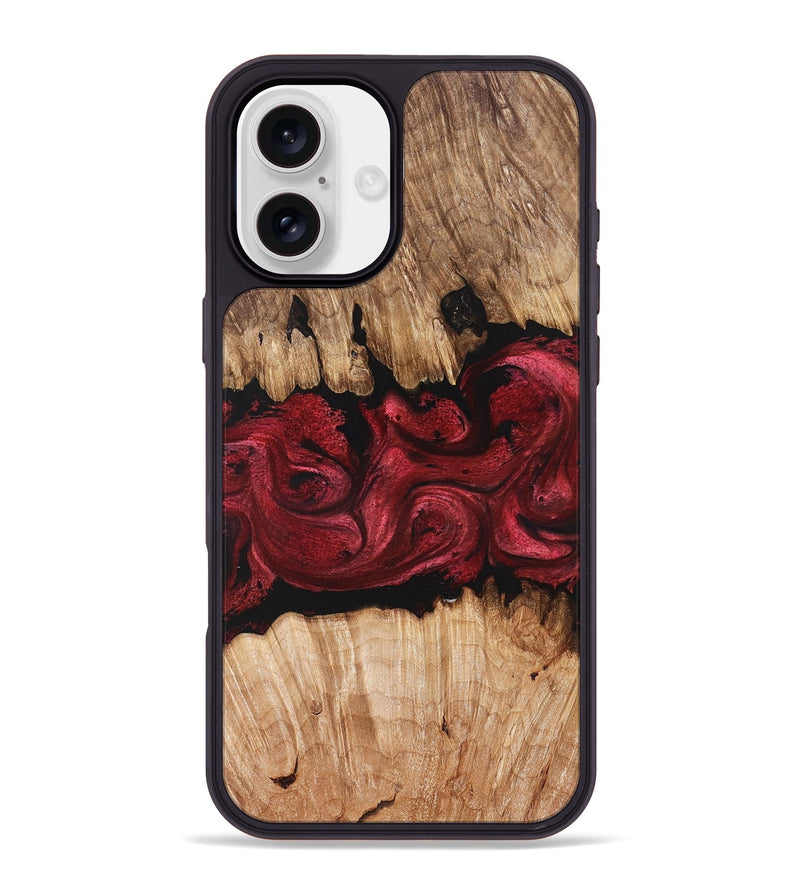 iPhone 16 Plus Wood Phone Case - Ciera (Red, 829226)