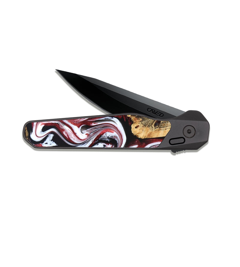 EDC Dark Slate Wood Pocket Knife - Weston (Red, 829227)