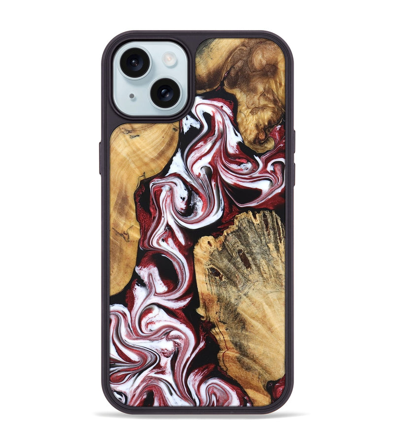 iPhone 15 Plus Wood Phone Case - Weston (Red, 829227)