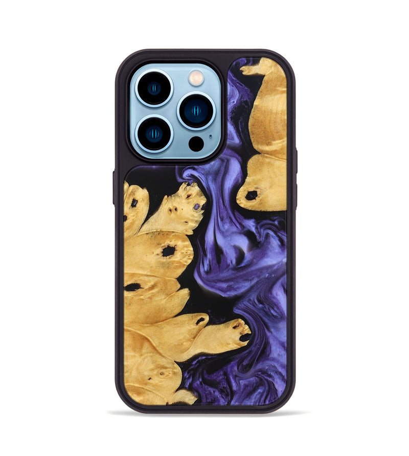 iPhone 14 Pro Wood Phone Case - Bentley (Purple, 829231)