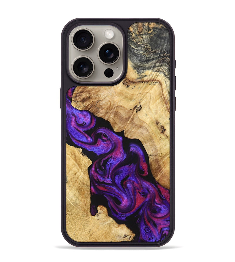 iPhone 15 Pro Max Wood Phone Case - Brandon (Purple, 829236)