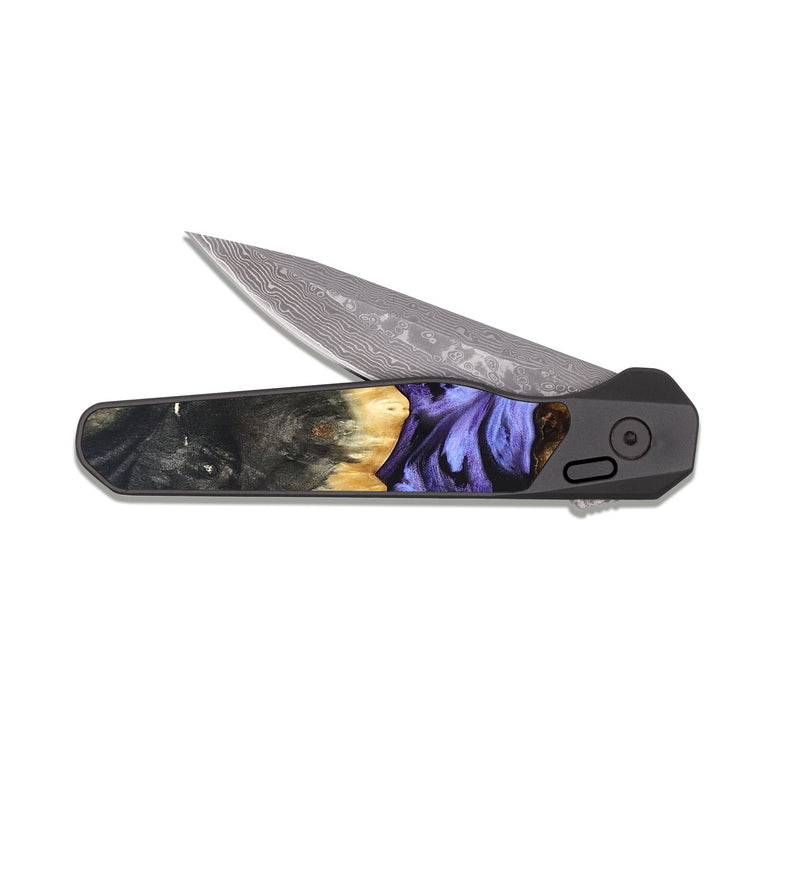 EDC Dark Damascus Wood Pocket Knife - Ivanna (Purple, 829237)