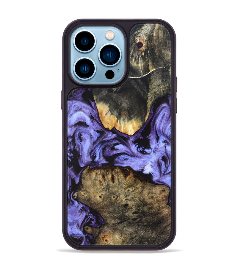 iPhone 14 Pro Max Wood Phone Case - Ivanna (Purple, 829237)