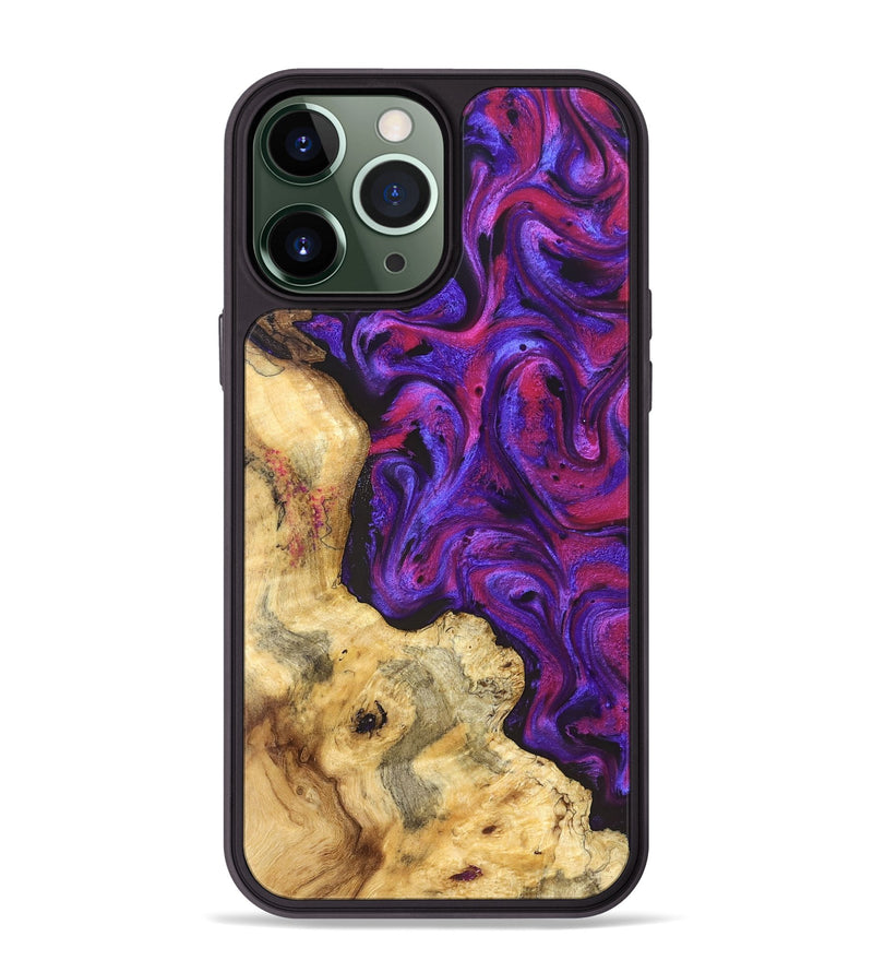 iPhone 13 Pro Max Wood Phone Case - Jaeden (Purple, 829238)