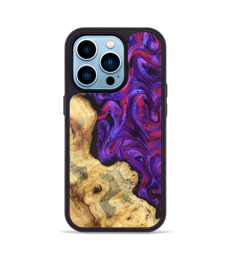 iPhone 14 Pro Wood Phone Case - Jaeden (Purple, 829238)