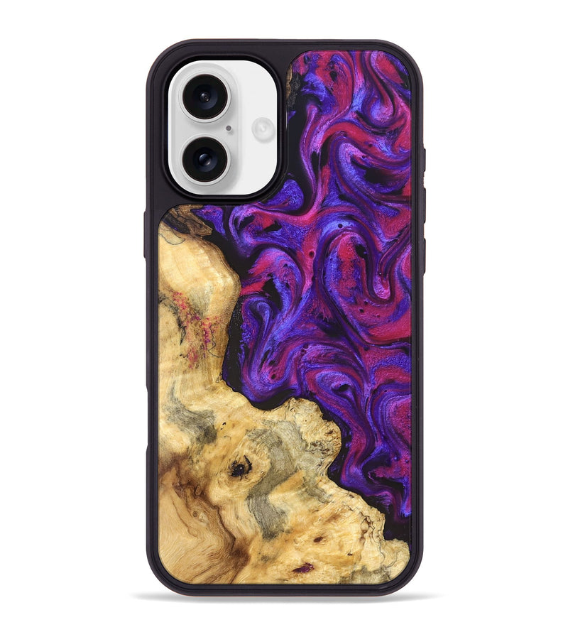 iPhone 16 Plus Wood Phone Case - Jaeden (Purple, 829238)