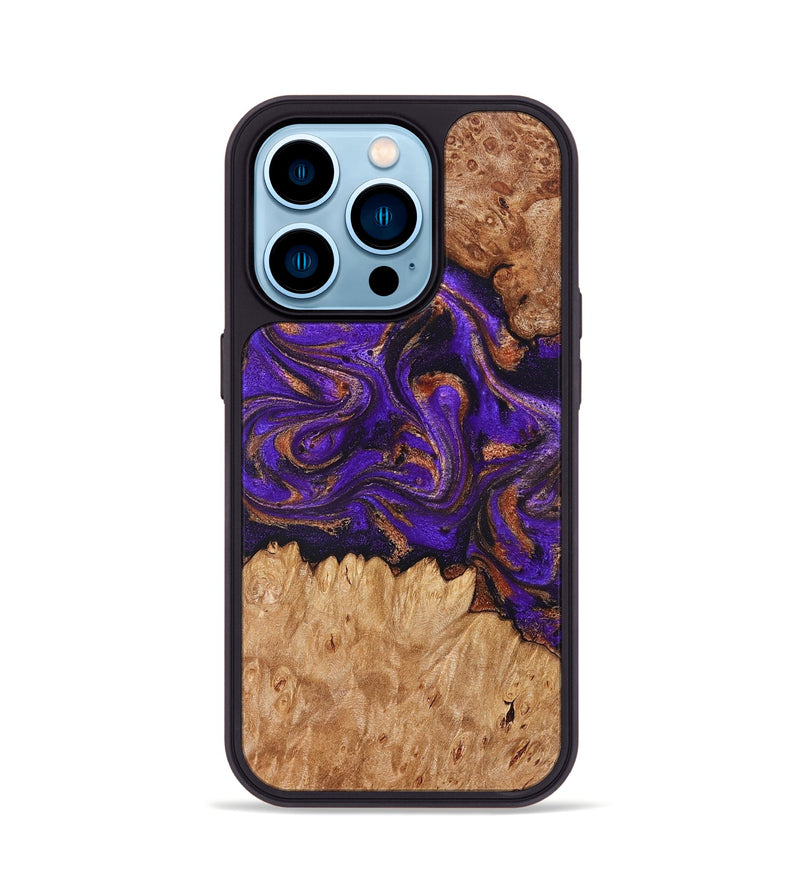 iPhone 14 Pro Wood Phone Case - Lucien (Purple, 829239)