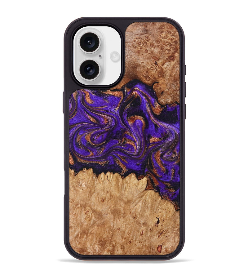 iPhone 16 Plus Wood Phone Case - Lucien (Purple, 829239)