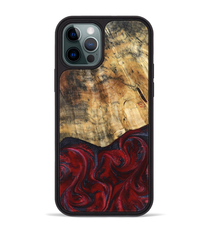 iPhone 12 Pro Max Wood Phone Case - Kala (Red, 829246)