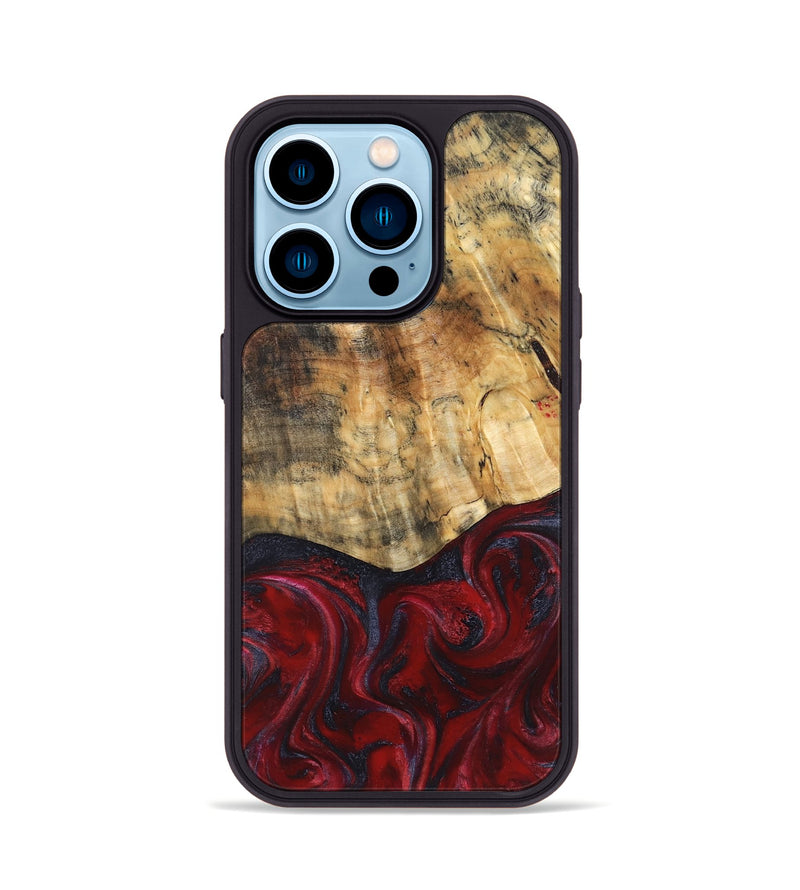 iPhone 14 Pro Wood Phone Case - Kala (Red, 829246)