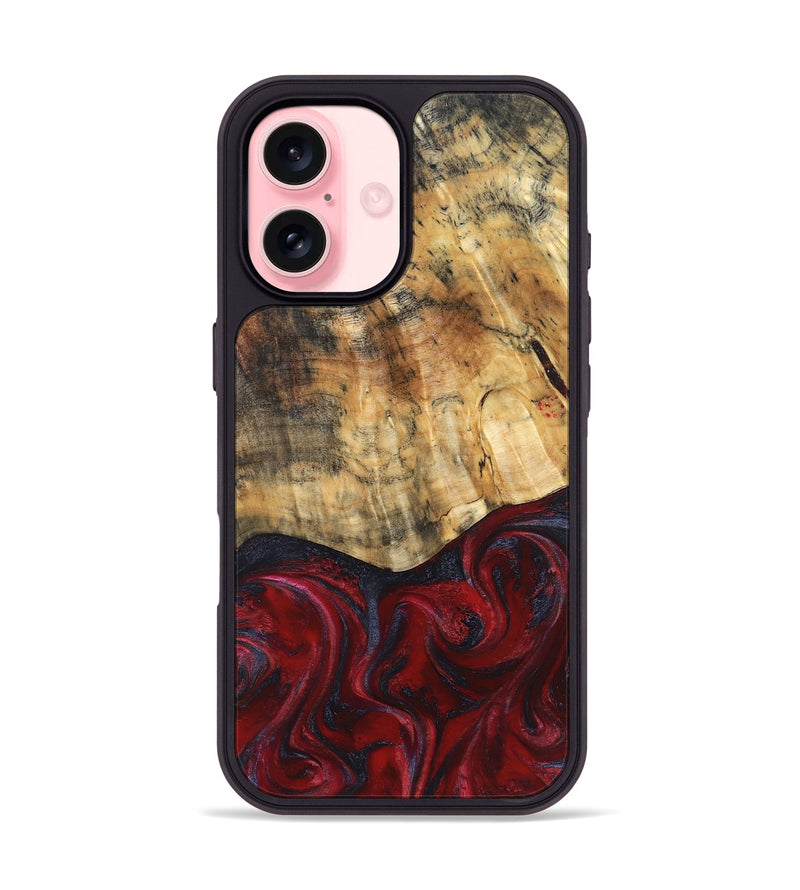 iPhone 16 Wood Phone Case - Kala (Red, 829246)