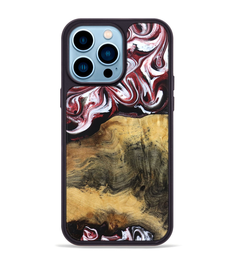 iPhone 14 Pro Max Wood Phone Case - Reya (Red, 829247)