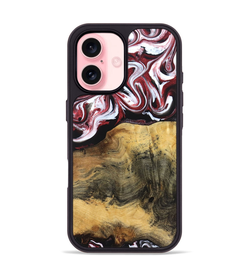 iPhone 16 Wood Phone Case - Reya (Red, 829247)