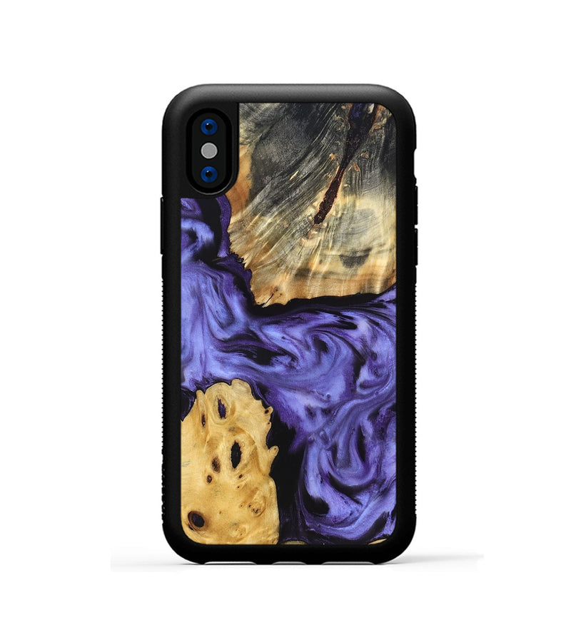 iPhone Xs Wood Phone Case - Clem (Purple, 829256)