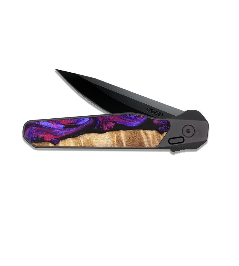 EDC Dark Slate Wood Pocket Knife - Maye (Purple, 829257)