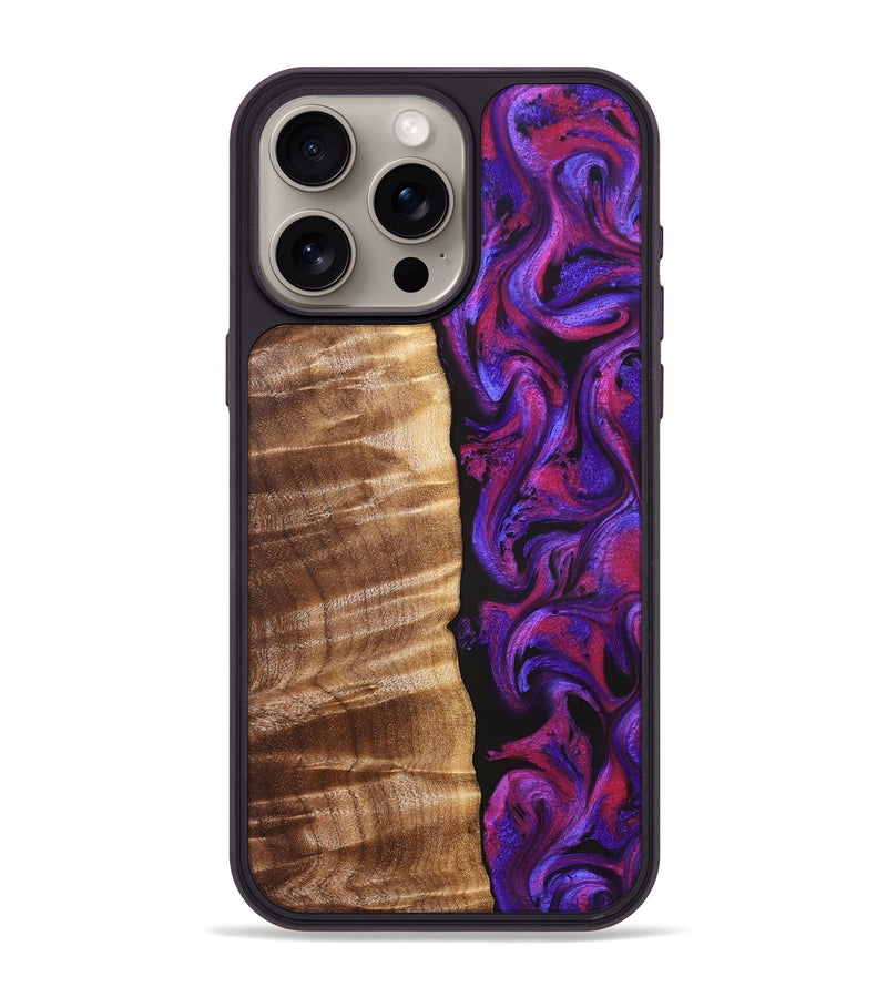 iPhone 15 Pro Max Wood Phone Case - Maye (Purple, 829257)