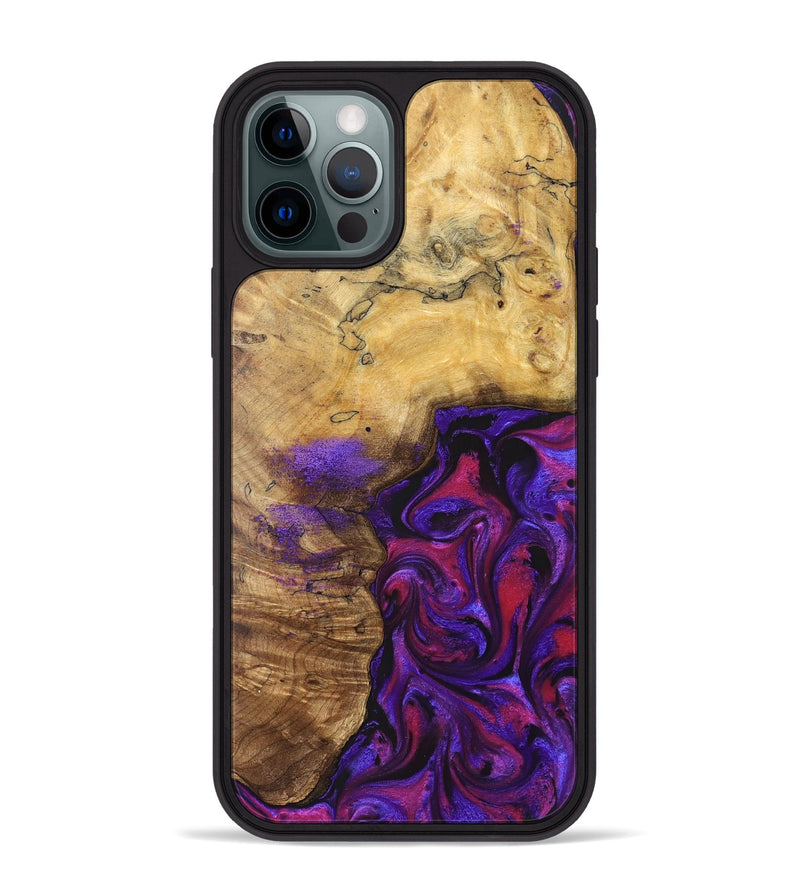 iPhone 12 Pro Max Wood Phone Case - Keara (Purple, 829259)