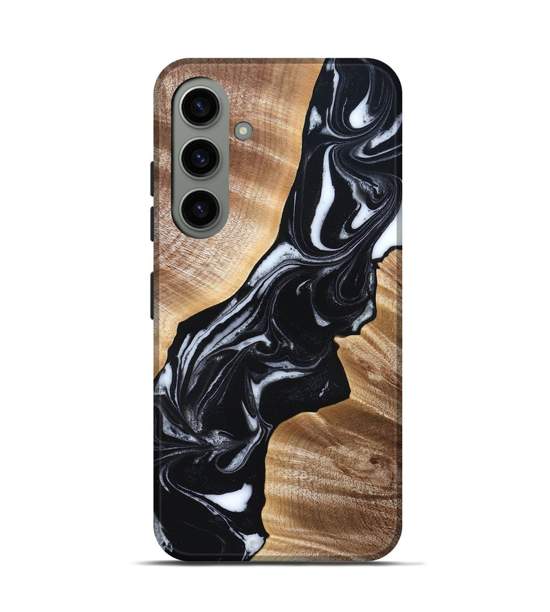 Galaxy S24 Wood Live Edge Phone Case - Casen (Black & White, 829263)