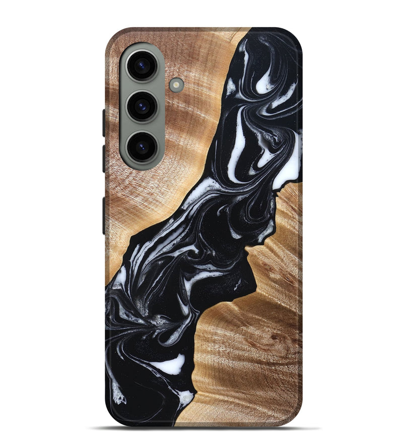 Galaxy S24 Plus Wood Live Edge Phone Case - Casen (Black & White, 829263)