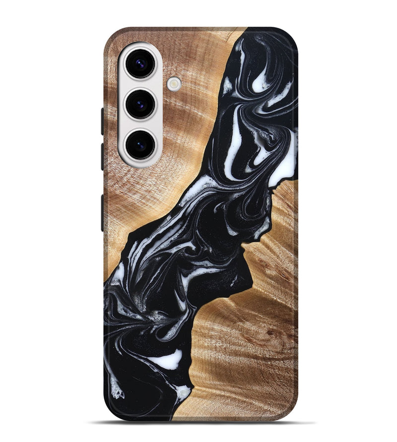 Galaxy S25 Plus Wood Live Edge Phone Case - Casen (Black & White, 829263)