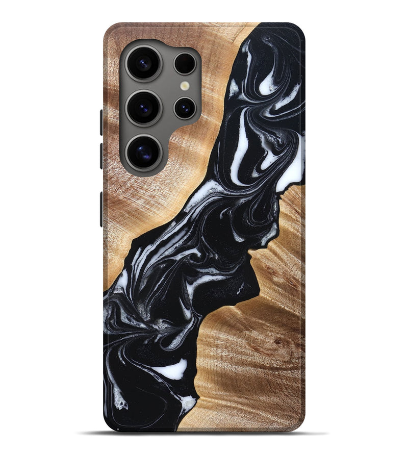Galaxy S25 Ultra Wood Live Edge Phone Case - Casen (Black & White, 829263)