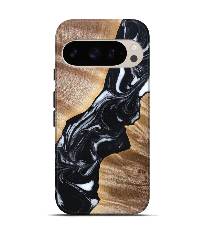 Pixel 10 Wood Live Edge Phone Case - Casen (Black & White, 829263)