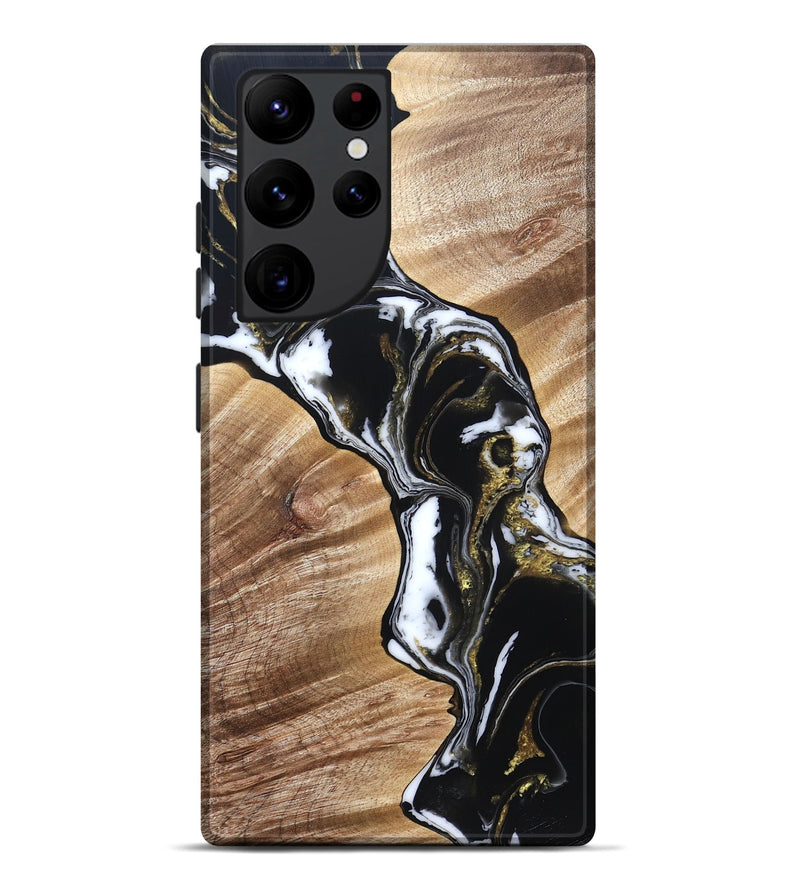 Galaxy S22 Ultra Wood Live Edge Phone Case - Graham (Black & White, 829266)