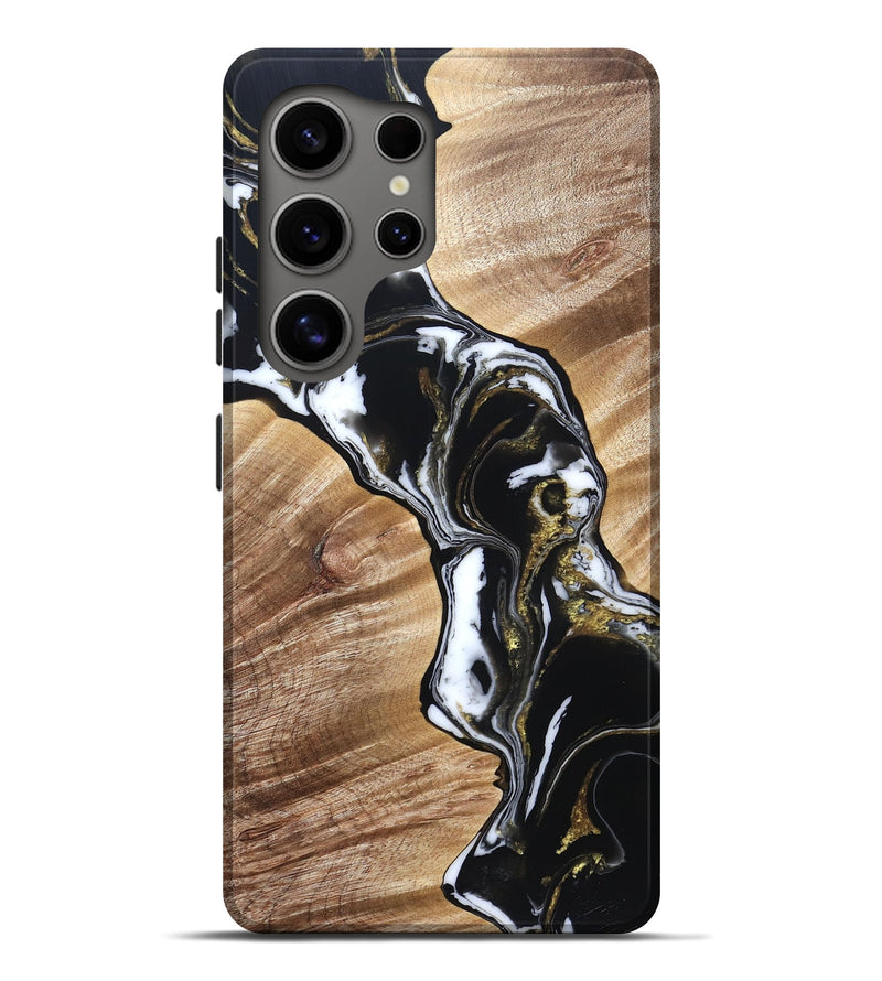 Galaxy S25 Ultra Wood Live Edge Phone Case - Graham (Black & White, 829266)