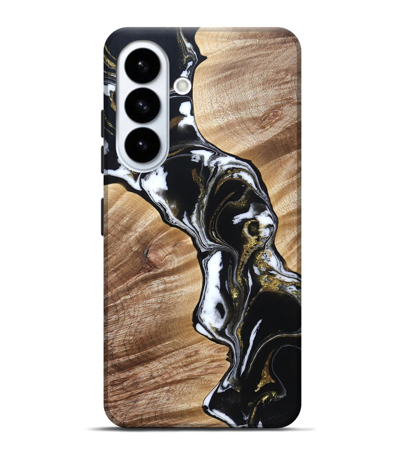 Galaxy S26 Plus Wood Live Edge Phone Case - Graham (Black & White, 829266)