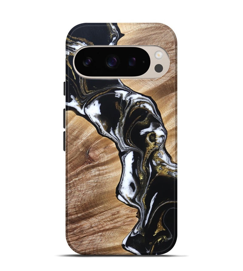 Pixel 9 Pro Wood Live Edge Phone Case - Graham (Black & White, 829266)