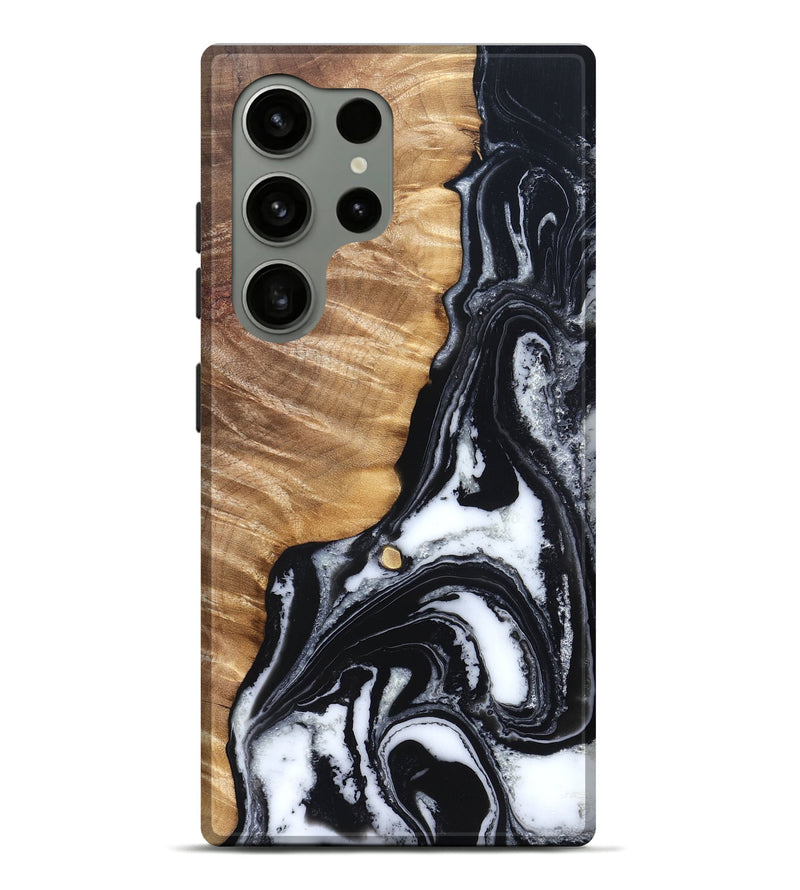 Galaxy S24 Ultra Wood Live Edge Phone Case - Cory (Black & White, 829269)