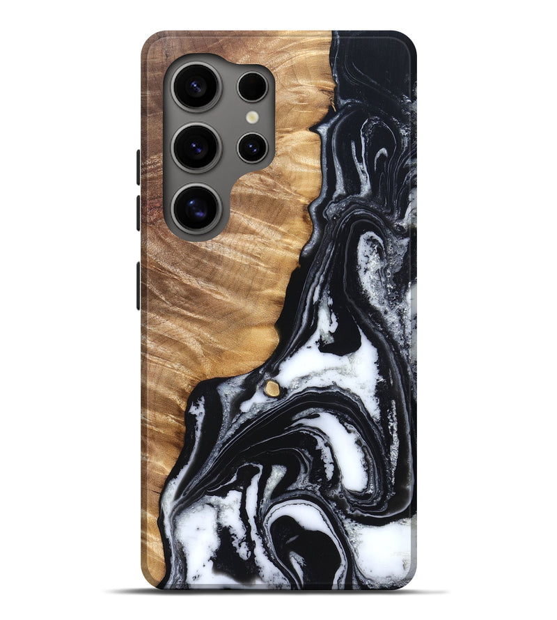 Galaxy S25 Ultra Wood Live Edge Phone Case - Cory (Black & White, 829269)