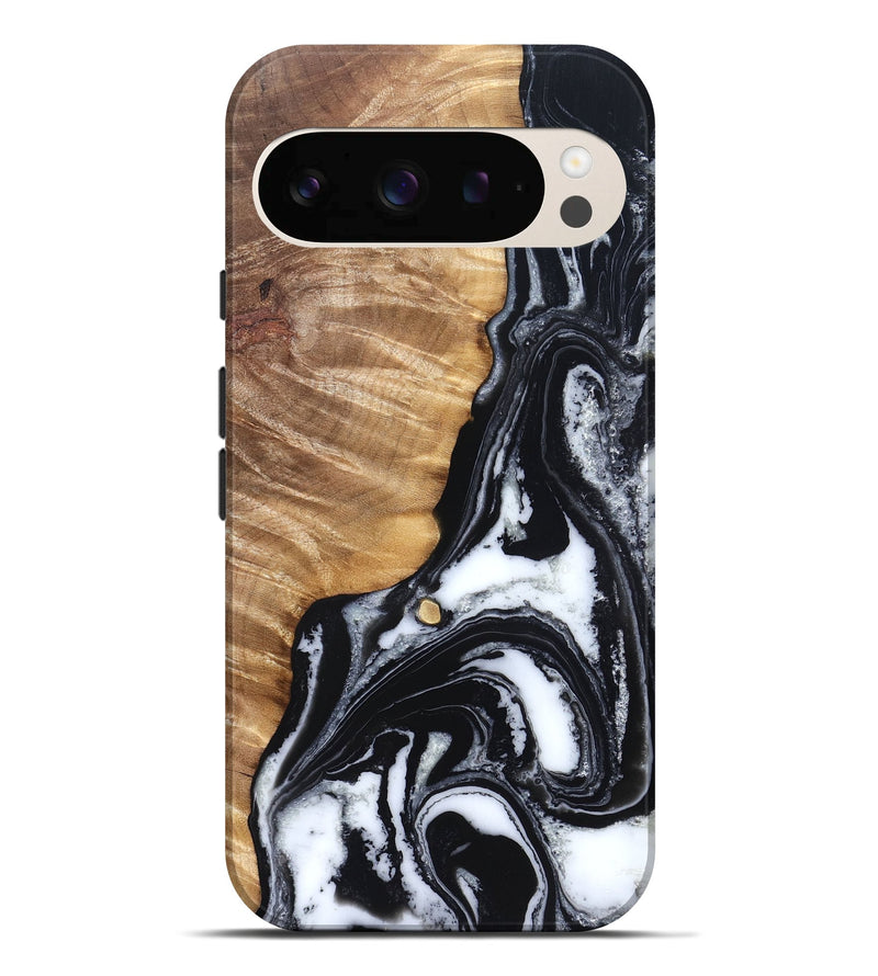 Pixel 10 Pro XL Wood Live Edge Phone Case - Cory (Black & White, 829269)