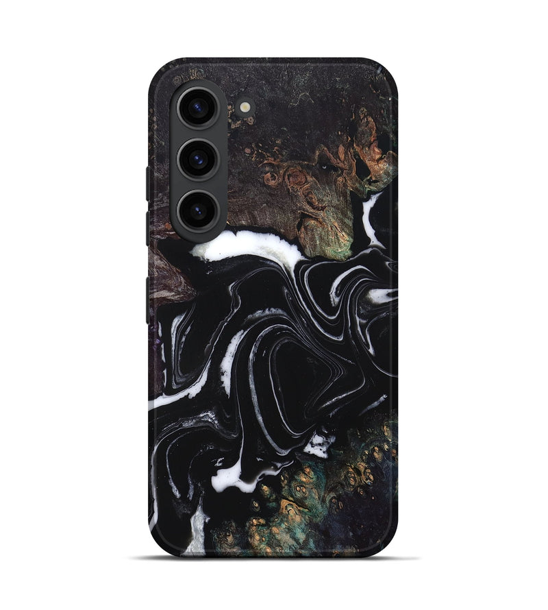 Galaxy S23 Wood Live Edge Phone Case - Lilah (Black & White, 829274)