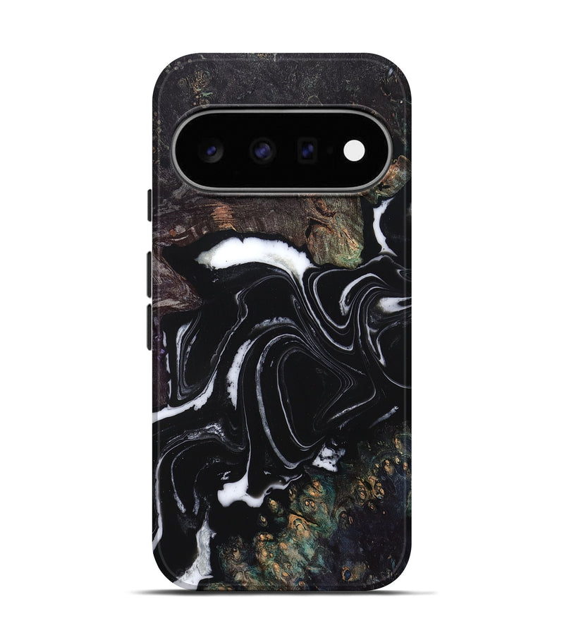Pixel 11 Pro Wood Live Edge Phone Case - Lilah (Black & White, 829274)