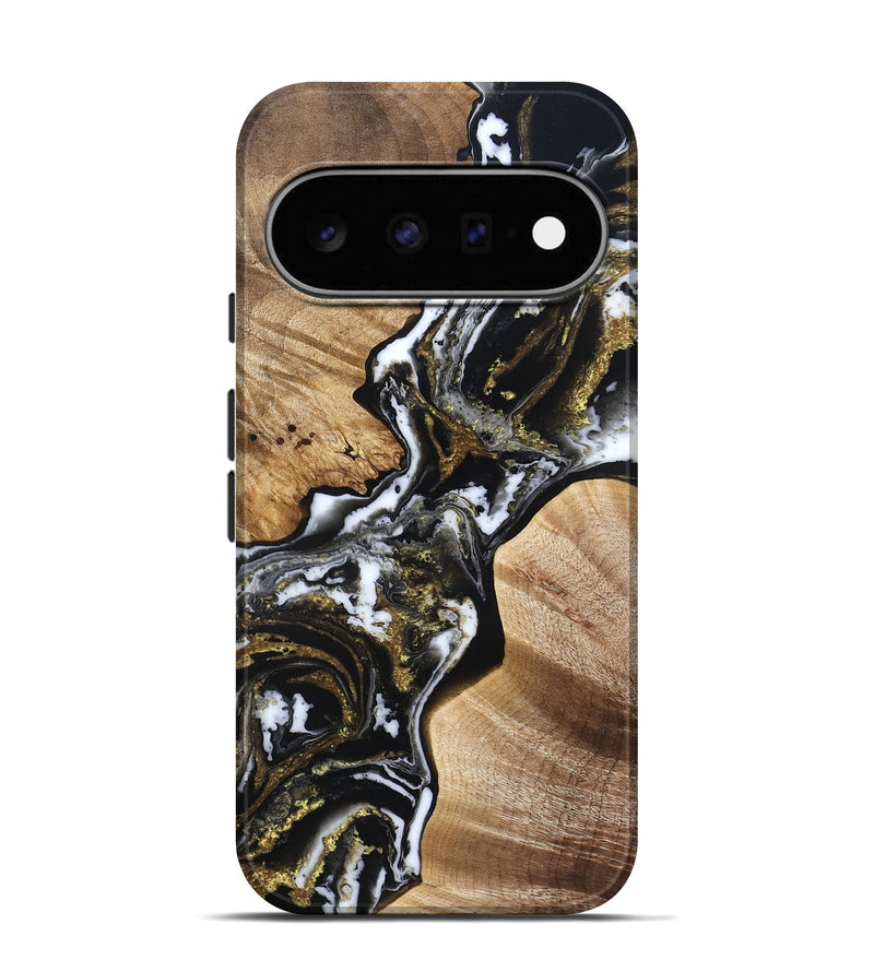 Pixel 11 Pro Wood Live Edge Phone Case - Aleah (Black & White, 829278)