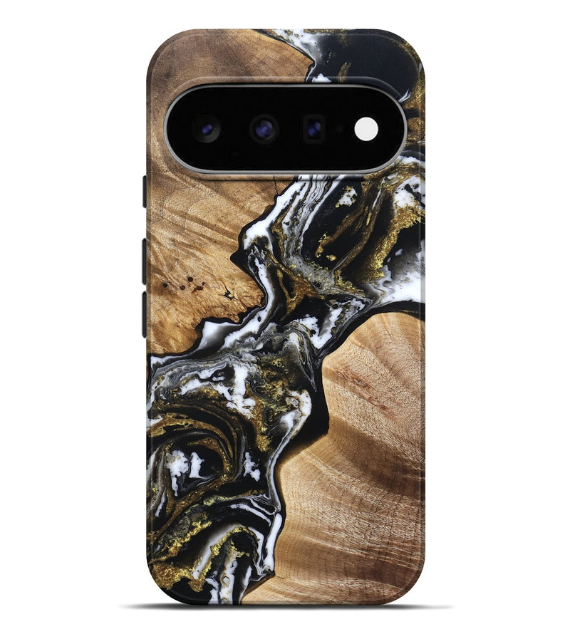 Pixel 11 Pro XL Wood Live Edge Phone Case - Aleah (Black & White, 829278)