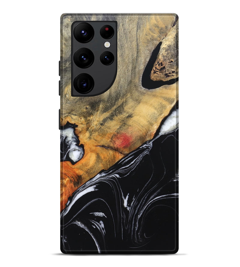 Galaxy S22 Ultra Wood Live Edge Phone Case - Corrie (Black & White, 829279)
