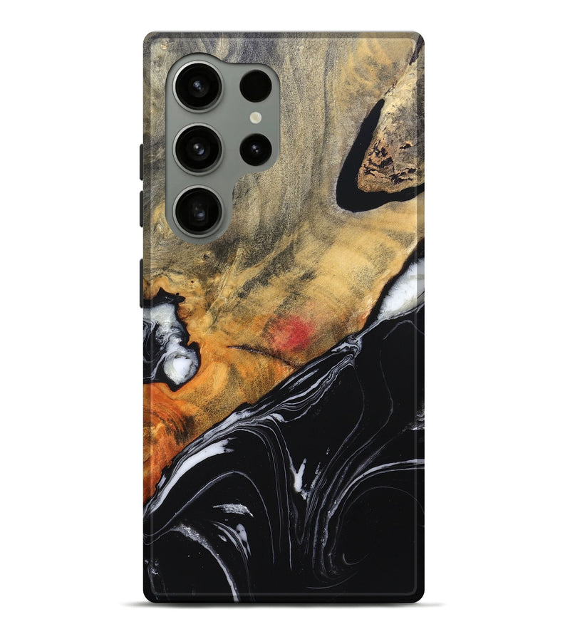 Galaxy S24 Ultra Wood Live Edge Phone Case - Corrie (Black & White, 829279)