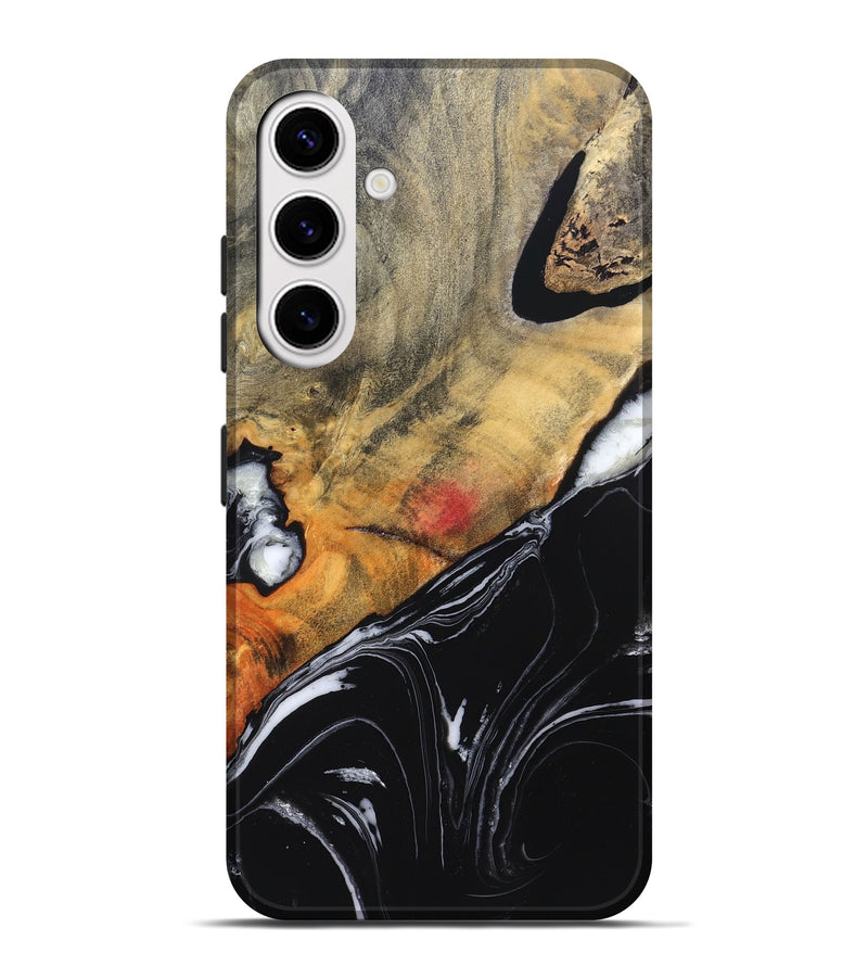 Galaxy S25 Plus Wood Live Edge Phone Case - Corrie (Black & White, 829279)