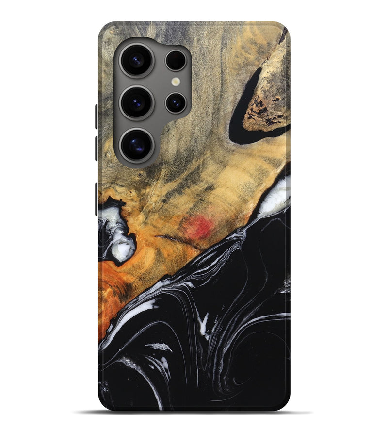 Galaxy S25 Ultra Wood Live Edge Phone Case - Corrie (Black & White, 829279)