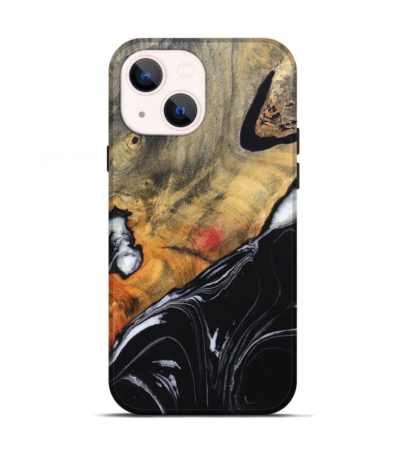 iPhone 13 Wood Live Edge Phone Case - Corrie (Black & White, 829279)