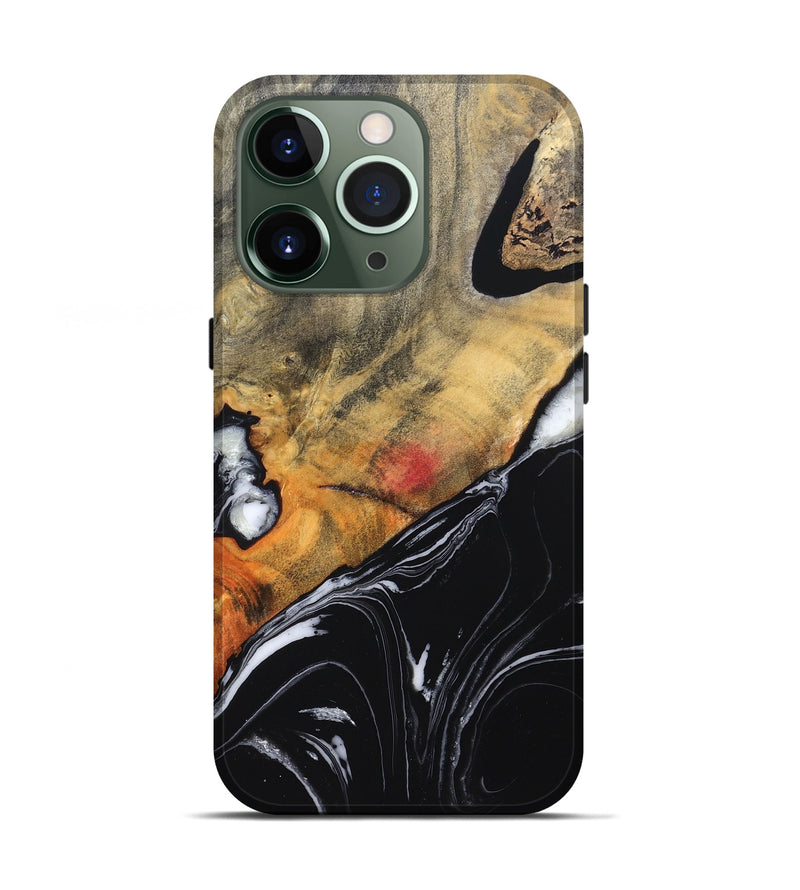 iPhone 13 Pro Wood Live Edge Phone Case - Corrie (Black & White, 829279)