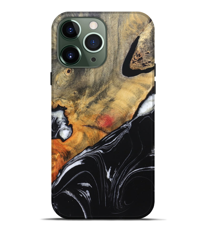 iPhone 13 Pro Max Wood Live Edge Phone Case - Corrie (Black & White, 829279)